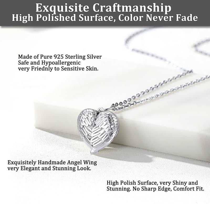 Bestyle Sterling Silver Heart Locket Necklace for Women, Dainty Cute Small Heart Locket Pendant in Gold/Rose Gold/Silver, Love Statement Jewelry Gift for Mother Wife - Image 3